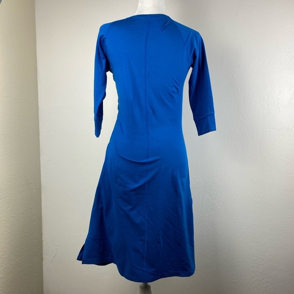 Mountain Hardwear Blue Outdoor knee Length 3/4 Sleeve Stretchy Dress sz Small - Picture 2 of 11